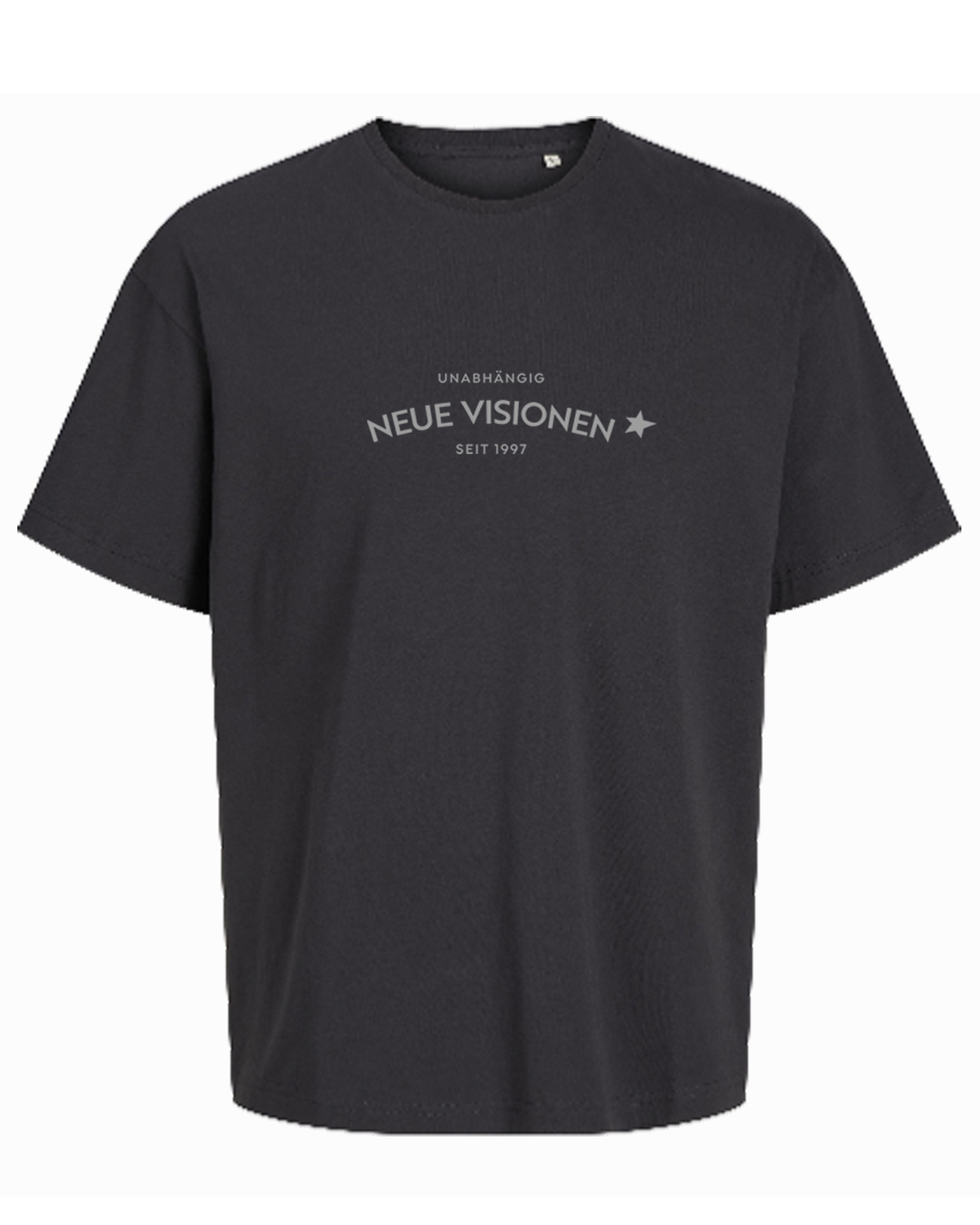 Oversize T-Shirt 'Unabhängig Neue Visionen' Asphalt Grey